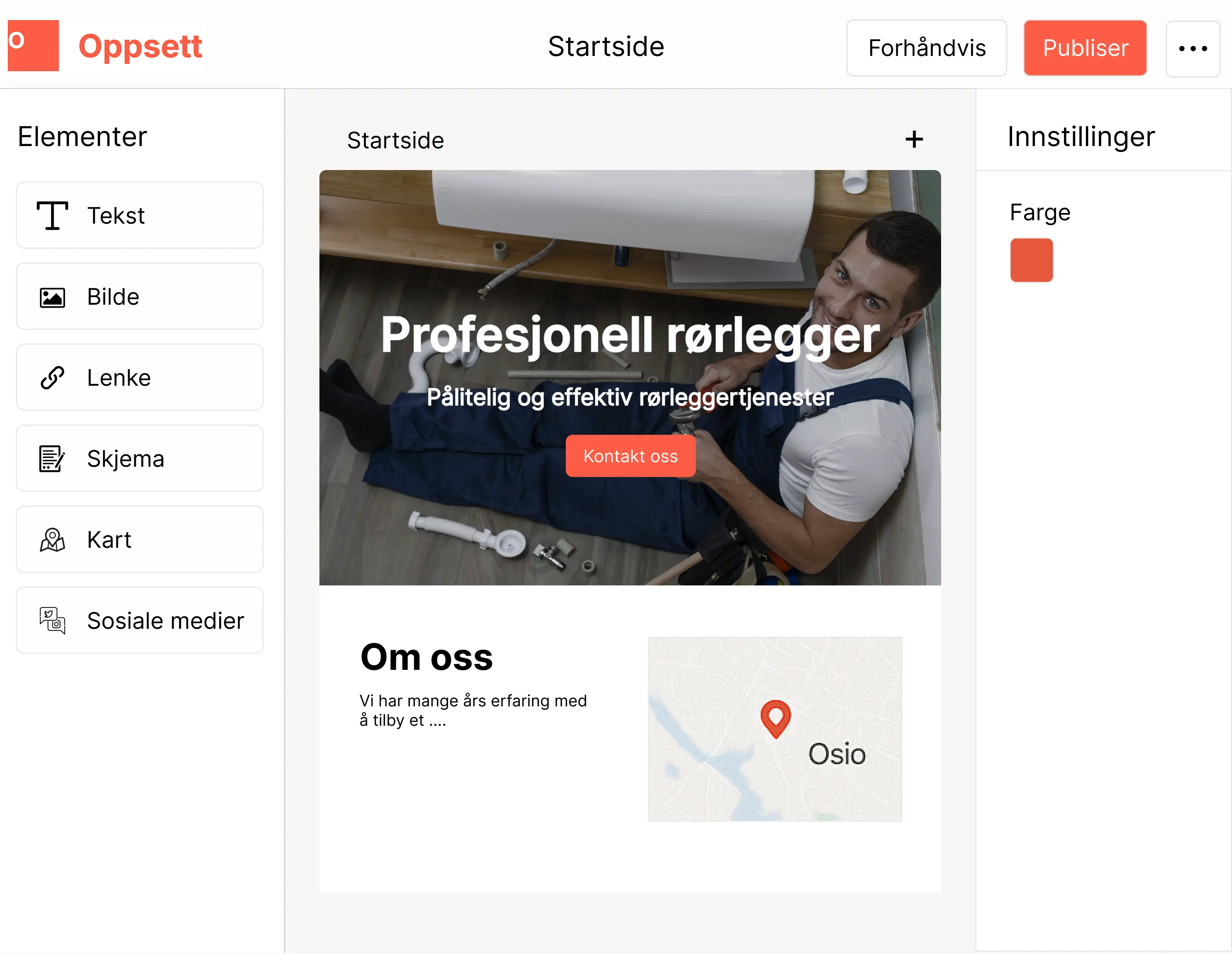 Norsk nettsidebygger mockup – Oppsett, enkel nettsidebygger for bedrifter